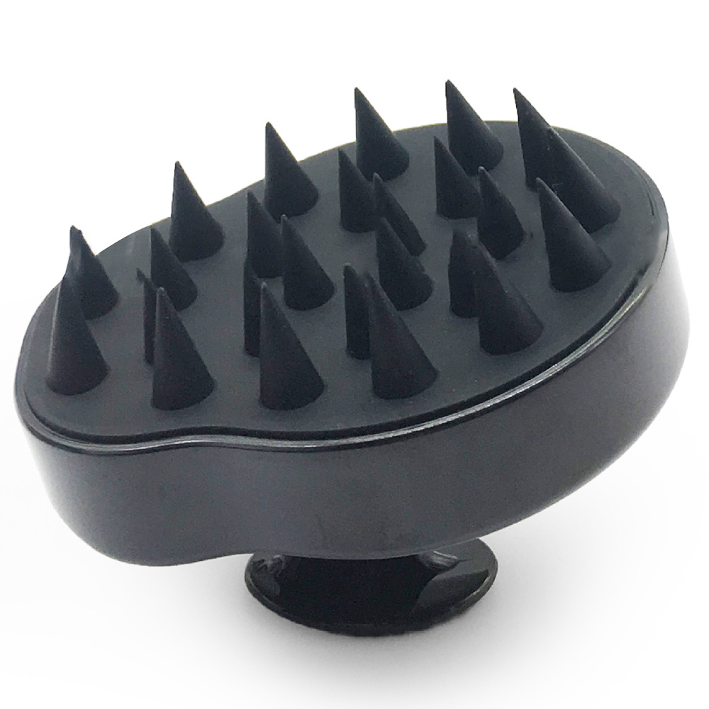 Scalp Massager Shampoo Brush with Soft & Flexible Silicone Bristles for Hair Care and Head Relaxation - Black