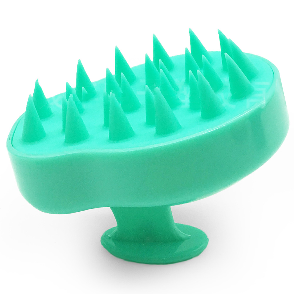 Scalp Massager Shampoo Brush with Soft & Flexible Silicone Bristles for Hair Care and Head Relaxation - Green