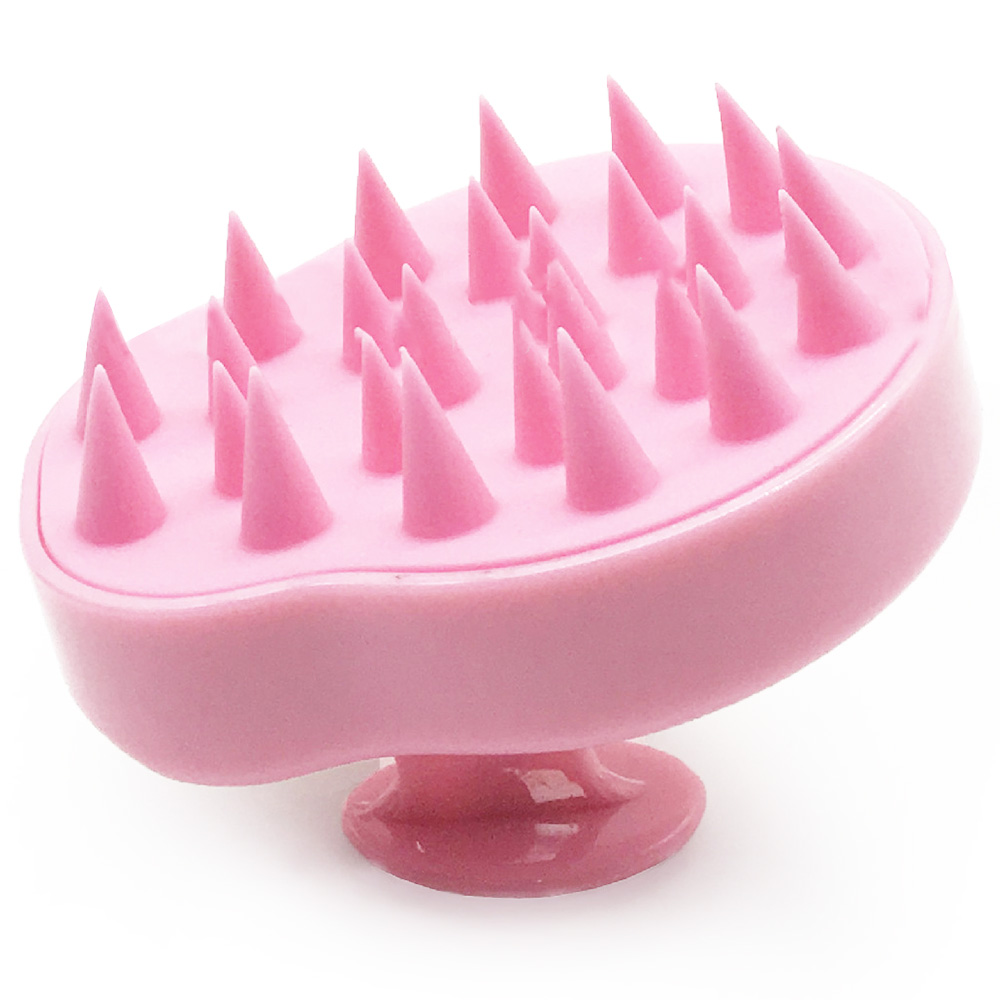 Scalp Massager Shampoo Brush with Soft & Flexible Silicone Bristles for Hair Care and Head Relaxation - Pink