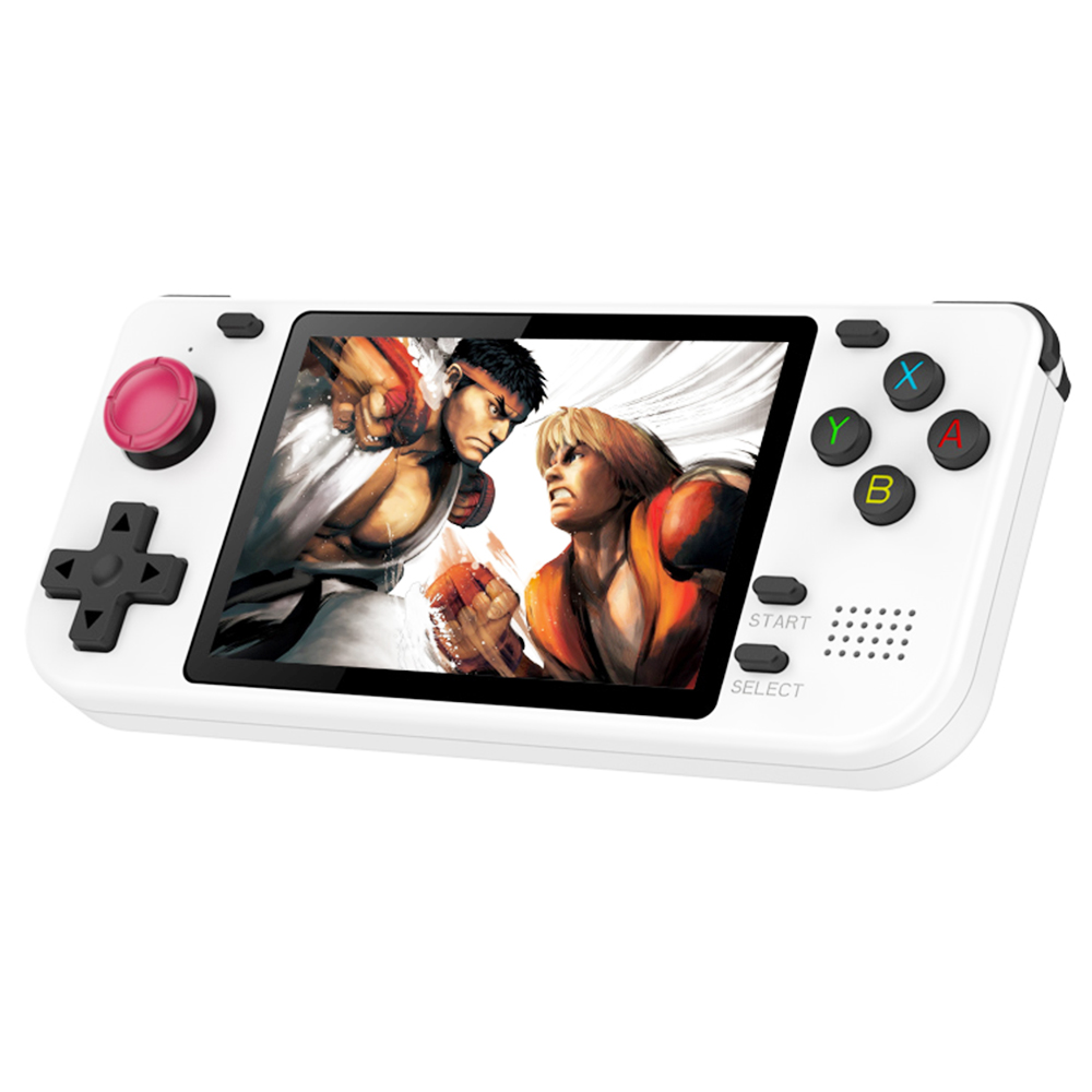 Powkiddy RGB10S 32GB Handheld Game Console, 3.5'' IPS OGA Screen 10,000 Games Open Source for Linux - White