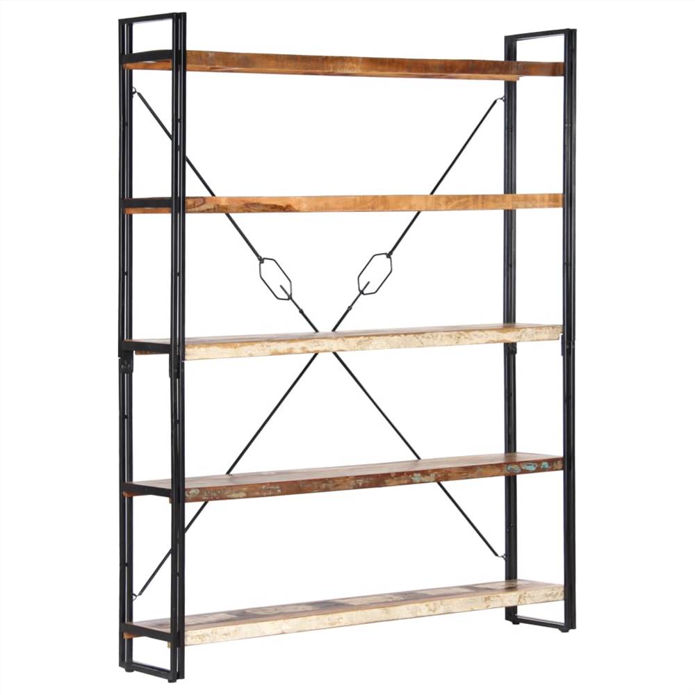 

5-Tier Bookcase 140x30x180 cm Solid Reclaimed Wood