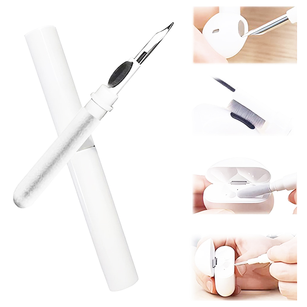 Ohrstöpsel-Reinigungsstift für Kopfhörer, Airpods, Tablet, Uhr, Laptop, Handy, Tastatur, Kamera – Weiß