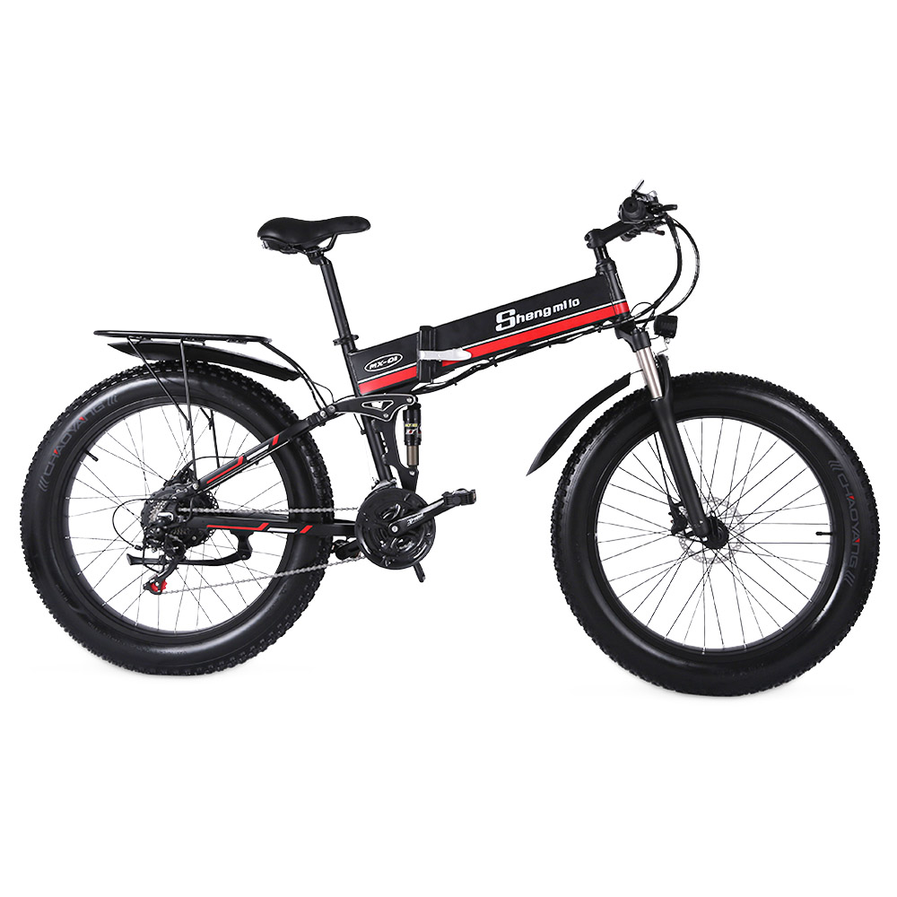Shengmilo MX01 26 Inches Fat Tire Electric Bike 12 Magnetic Booster Bicycle 1000W 7-Speed Shimano for Snow Mountain
