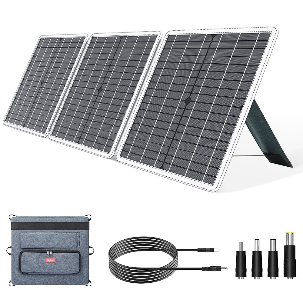 GOFORT 60W 18V bärbar solpanel hopfällbar solcellsladdare med USB-utgångar