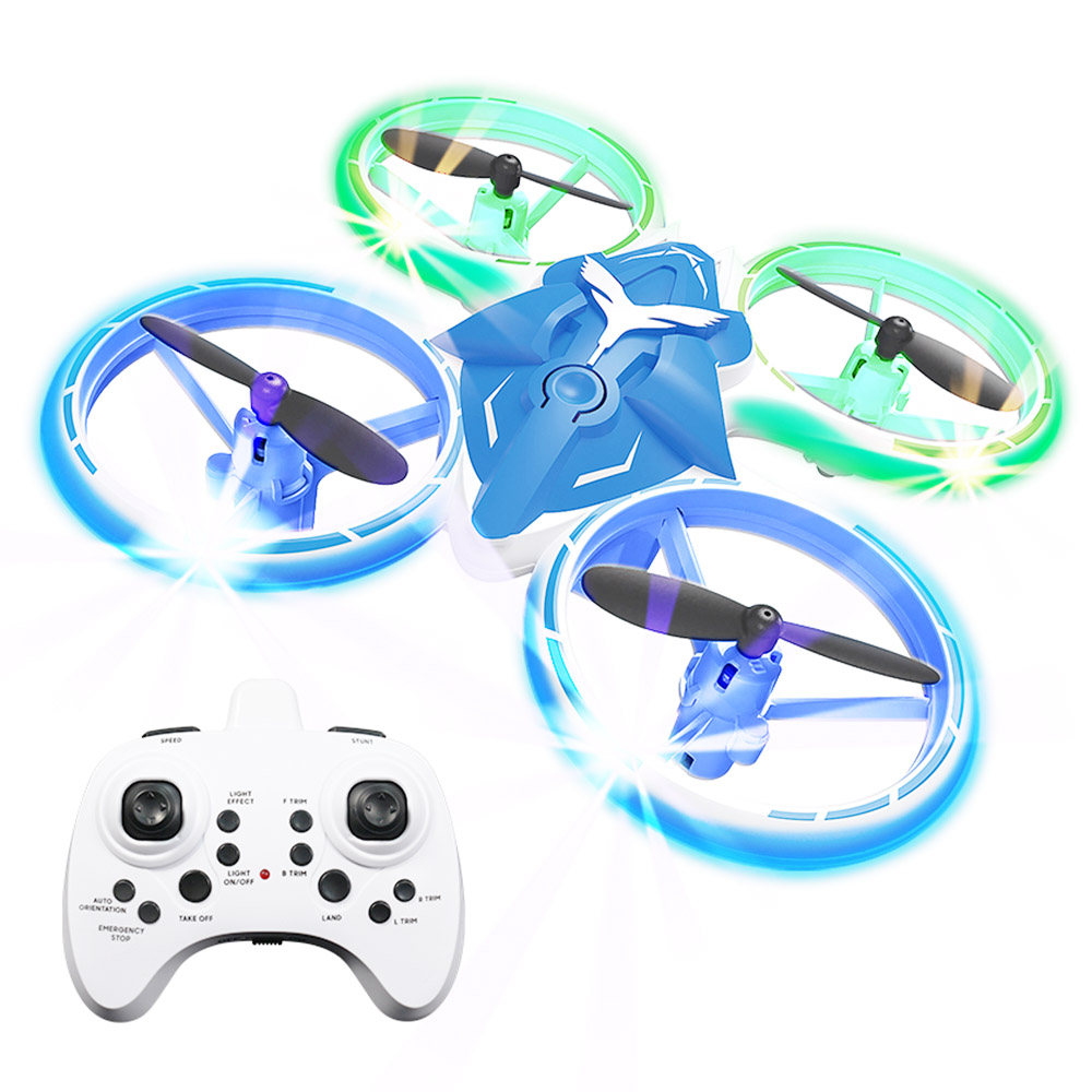Flytec T22 Cool LED Respirabili Luci RC Drone Altitude-Hold Telecomando Drone 3D Rolling - Blu