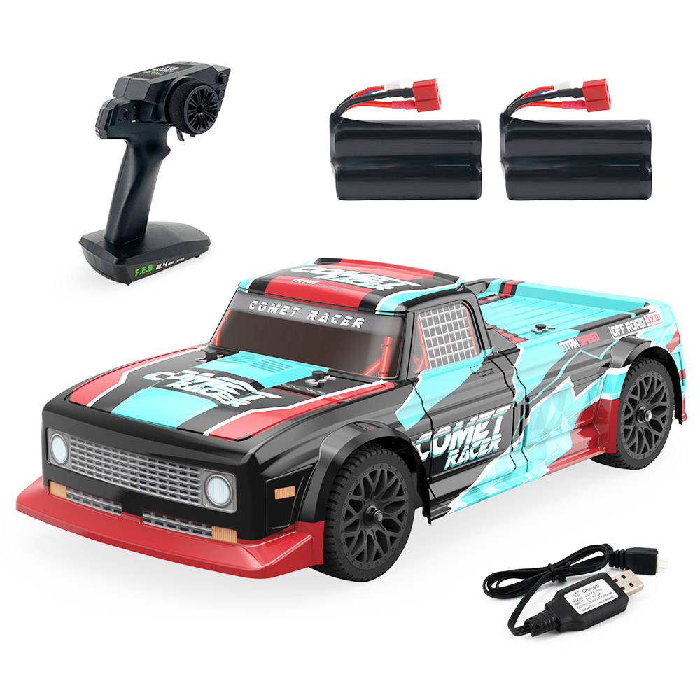 

JJRC Q125 1/10 Racing Car All Road Brushed 4WD RTR RC Car High Speed Off-Road with 2 Batteries - Red