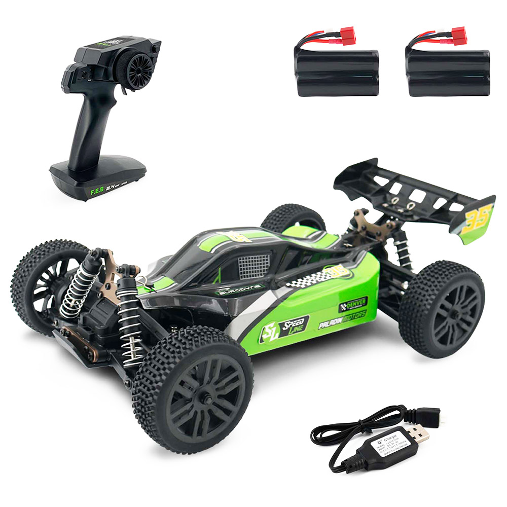 

JJRC Q126 1/10 Racing Car Buggy Brushed 4WD RTR RC Car High Speed Off-Road with 2 Batteries- Green