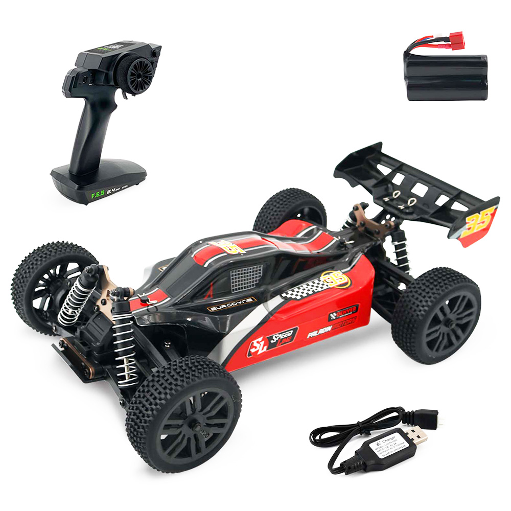 JJRC Q126 1/10 Racing Car Buggy Brushed 4WD RTR RC Car High Speed ​​Off-Road - Rouge