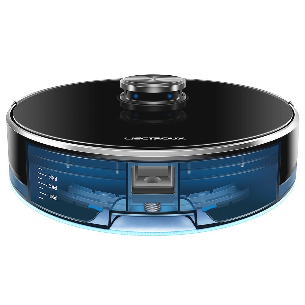 Liectroux X6 Robot Vacuum Cleaner, 6500Pa Suction, LDS Laser Navigation, 235ml Water Tank, 400ml Dustbin, 5 Maps Saved, 2600mAh Battery, App/Voice Control