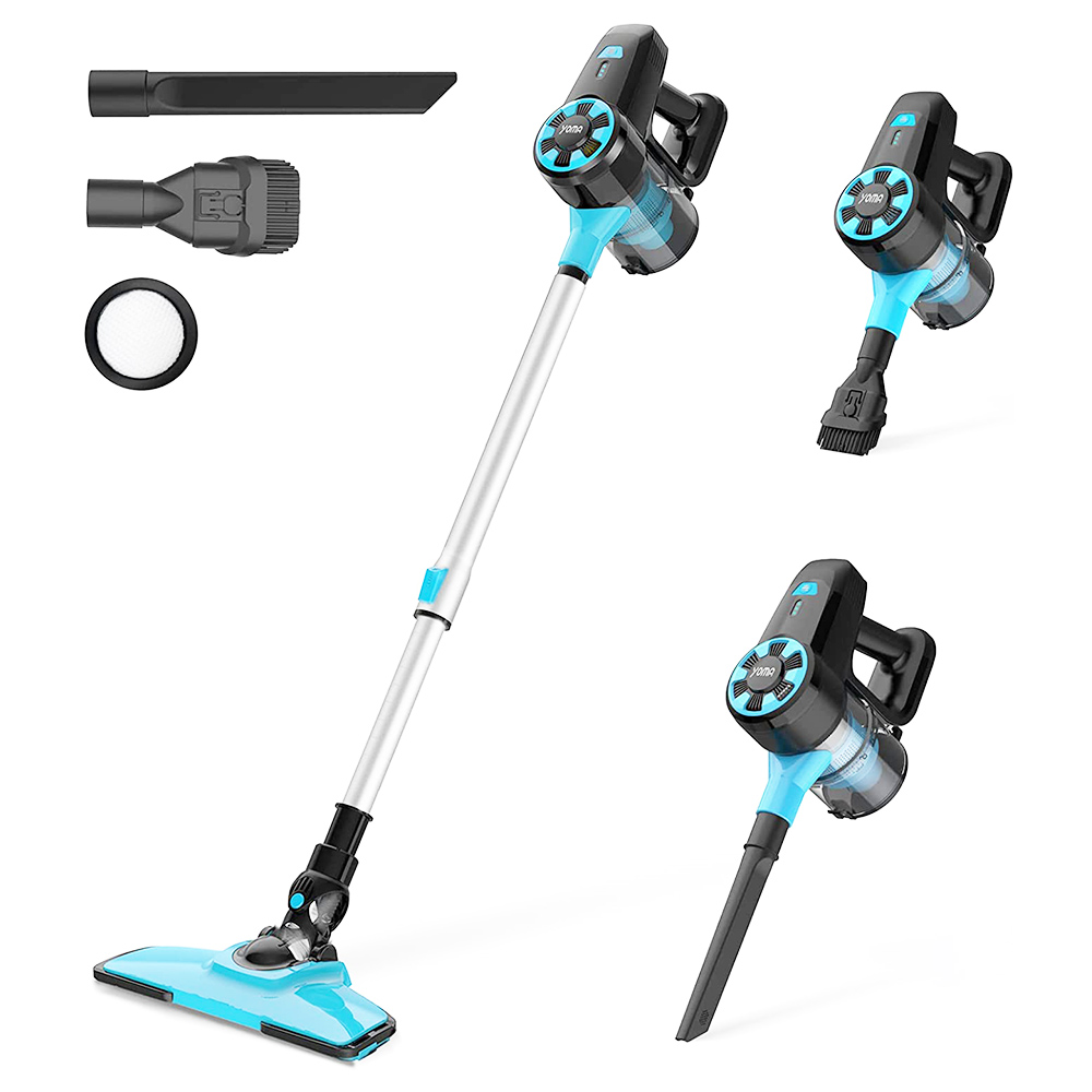 YOMA N3 Handheld Cordless Broom Vacuum Cleaner 17kPa Powerful Suction Power 6-in-1 Upright for Home Sofa Pets - Blue
