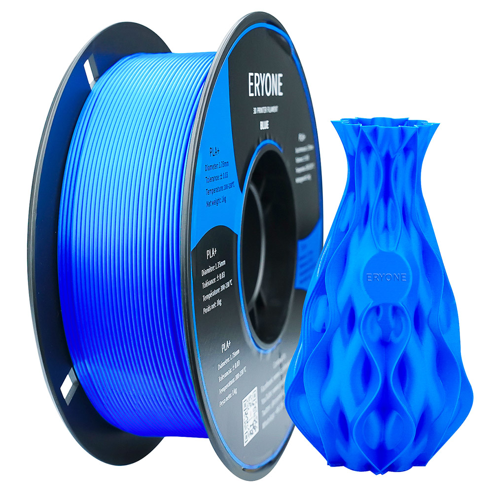 

ERYONE PLA+ Filament for 3D Printer 1.75mm Tolerance 0.03mm1kg (2.2LBS)/Spool - Blue