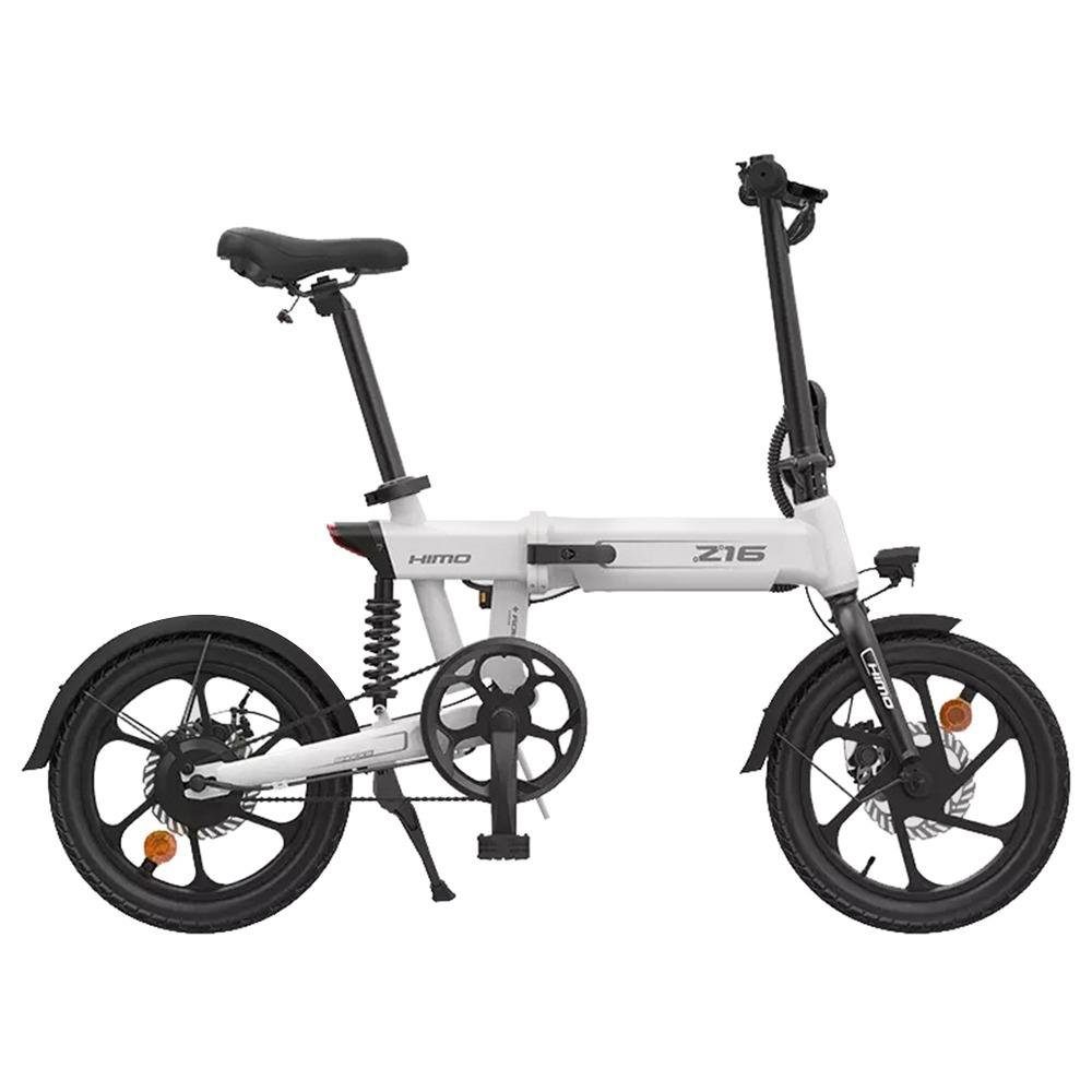 HIMO Z16 MAX Folding Electric Bicycle 16 inch 250W Hall Brushless DC Motor Up To 80km Range Max Speed 25km/h 10Ah Battery IPX7 Waterproof Smart Display Dual Disc Brake Global Version - White