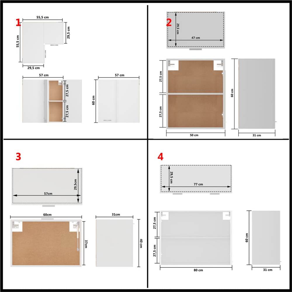 11 Piece Kitchen Cabinet Set White Chipboard