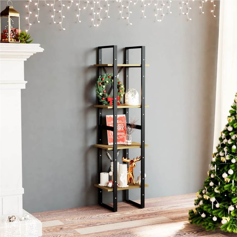 

4-Tier Book Cabinet Brown 40x30x140 cm Solid Pine Wood