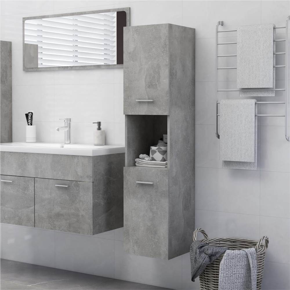 

Bathroom Cabinet Concrete Grey 30x30x130 cm Chipboard