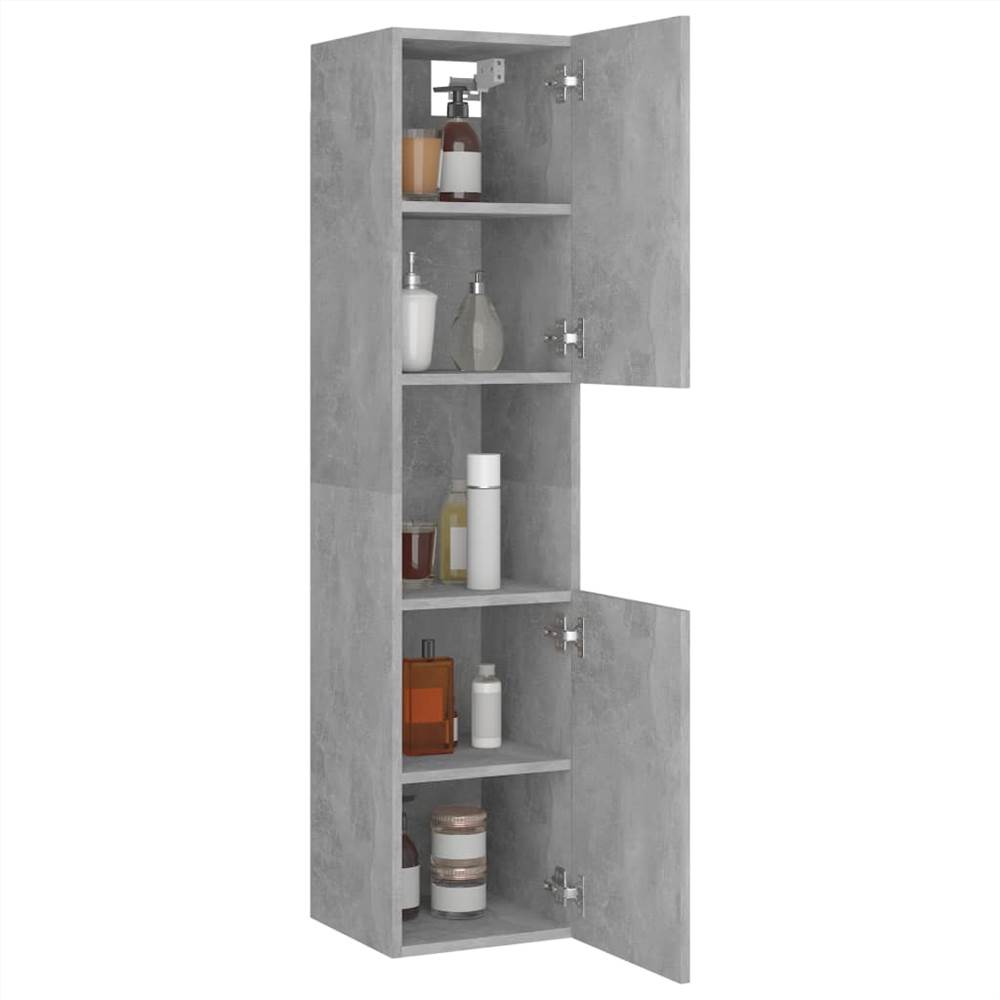 Bathroom Cabinet Concrete Grey 30x30x130 cm Chipboard