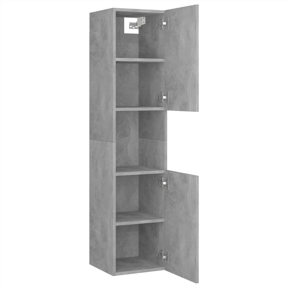 Bathroom Cabinet Concrete Grey 30x30x130 cm Chipboard