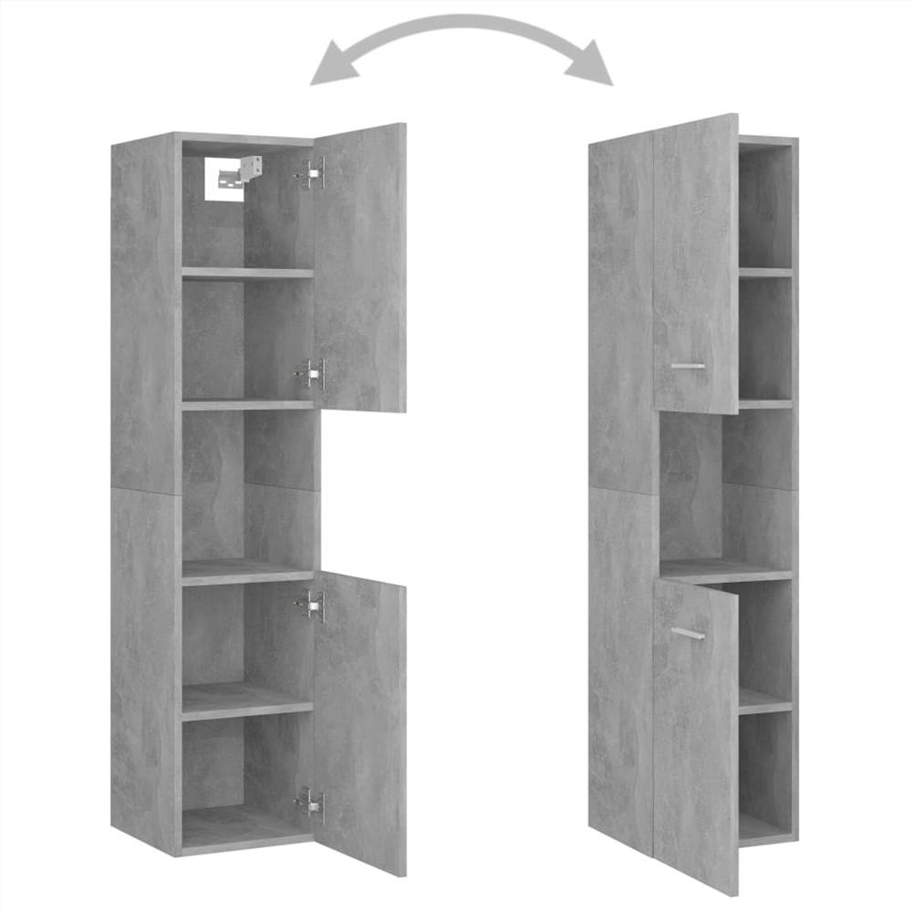 Bathroom Cabinet Concrete Grey 30x30x130 cm Chipboard