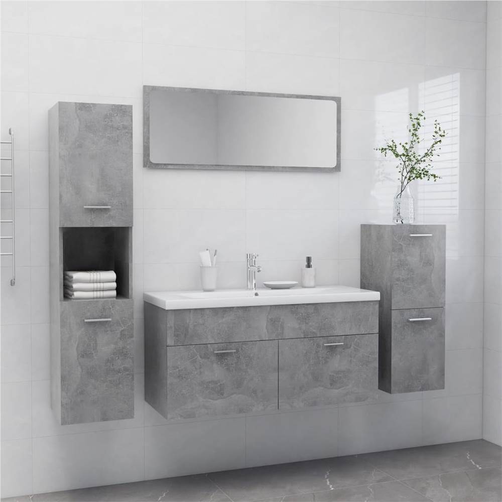 

Bathroom Furniture Set Concrete Grey Chipboard
