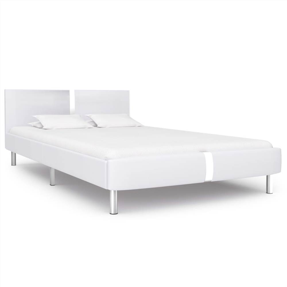 

Bed Frame White Faux Leather 120x190 cm