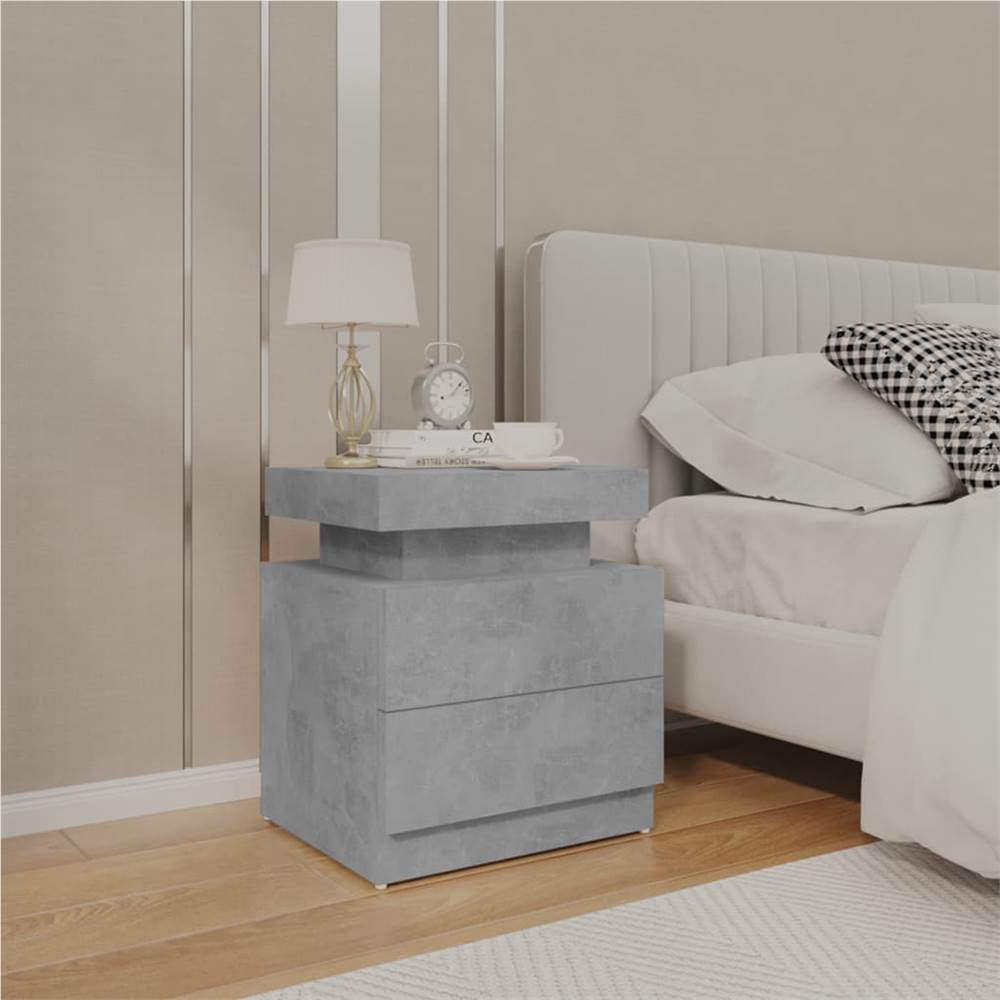 Bedside Cabinet Concrete Grey 45x35x52 cm Chipboard