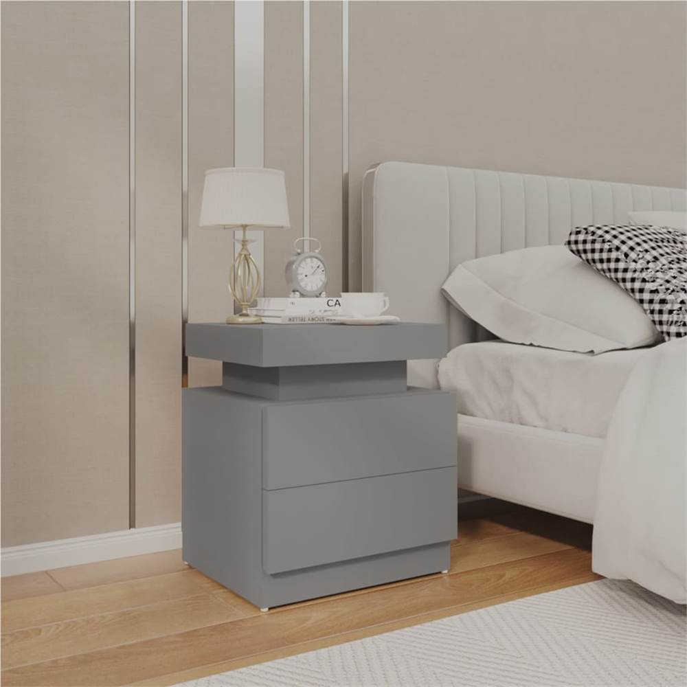 Bedside Cabinet Grey 45x35x52 cm Chipboard