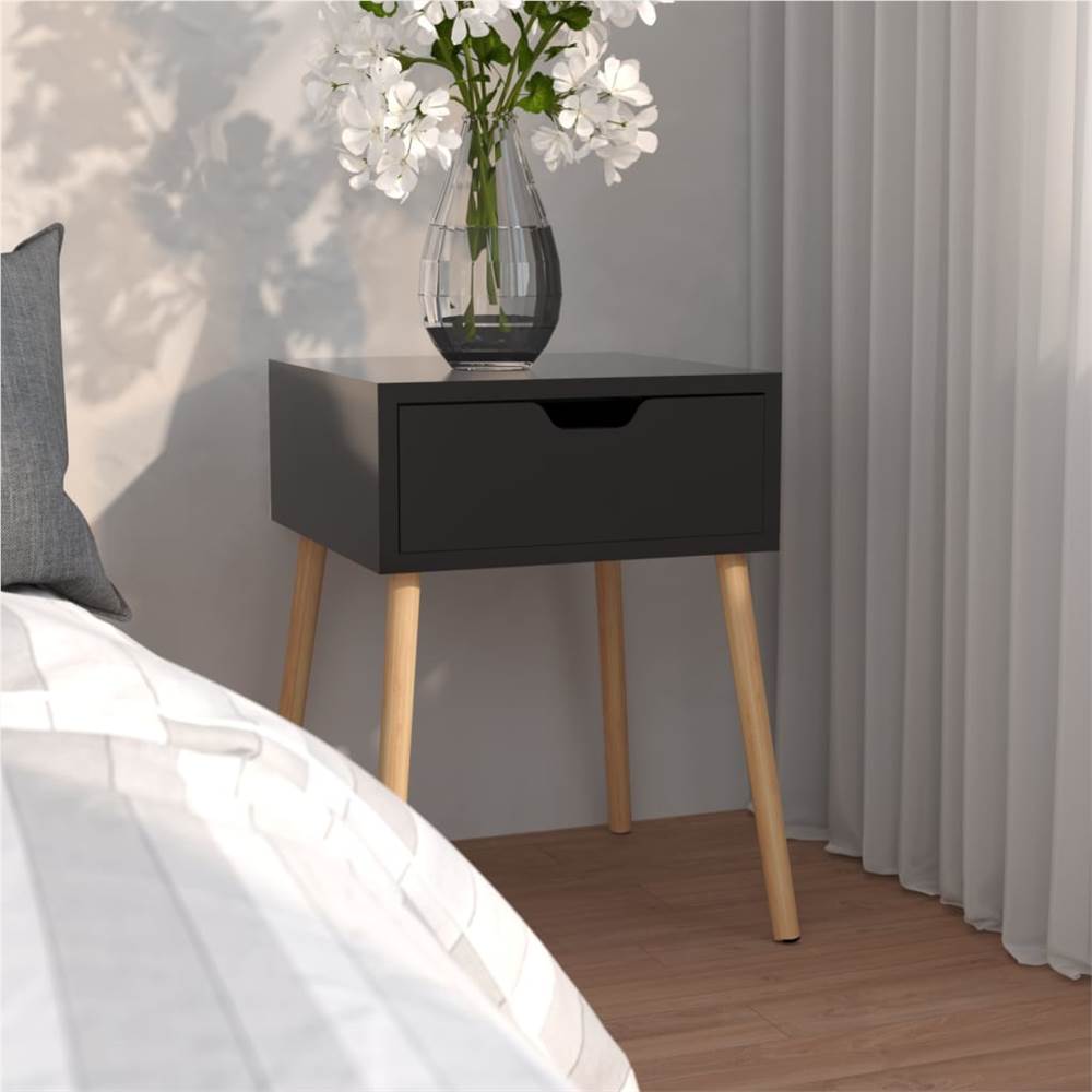 

Bedside Cabinet High Gloss Black 40x40x56 cm Chipboard