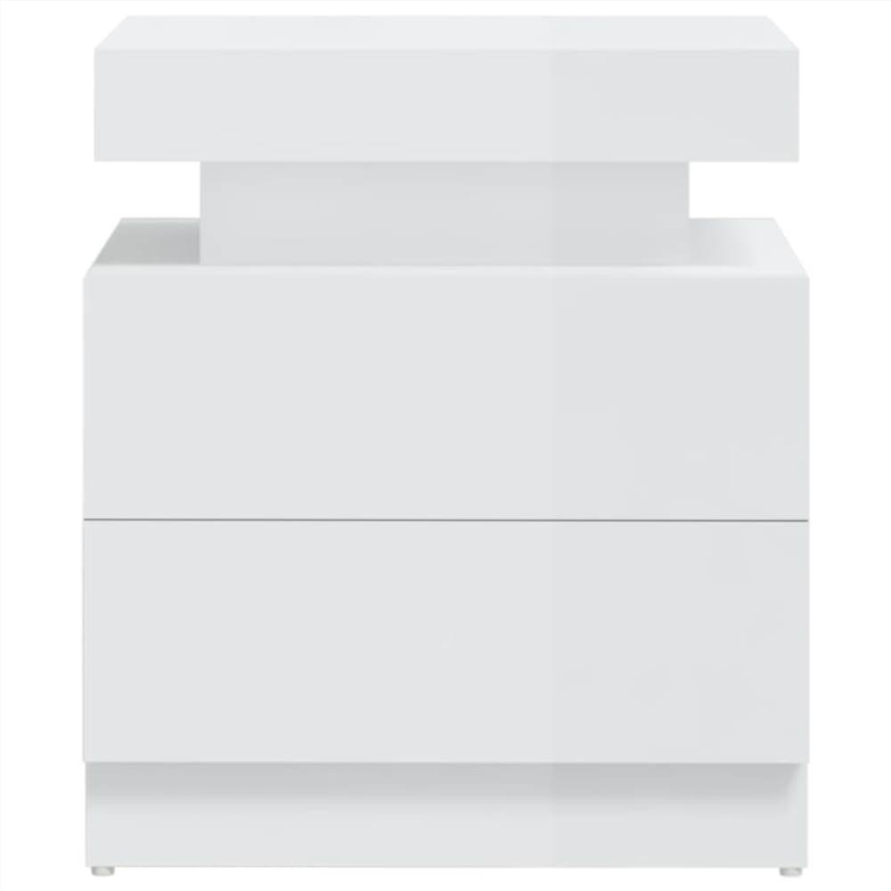 Bedside Cabinet High Gloss White 45x35x52 cm Chipboard