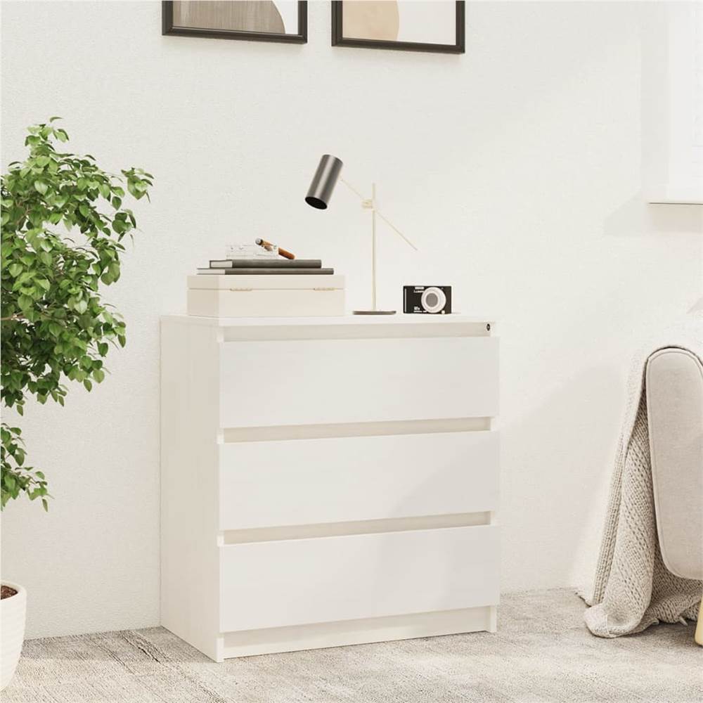 

Bedside Cabinet White 60x36x64 cm Solid Pinewood