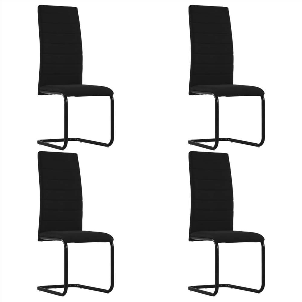 

Cantilever Dining Chairs 4 pcs Black Fabric
