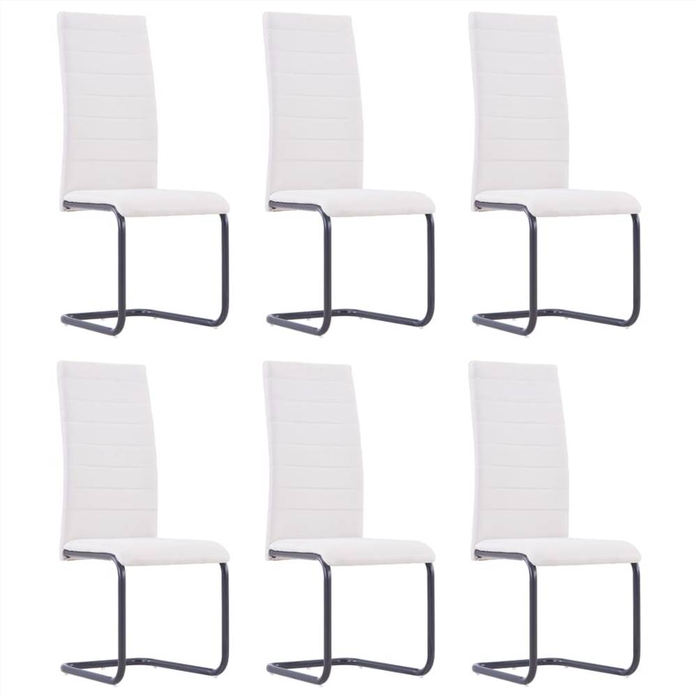

Cantilever Dining Chairs 6 pcs Cream Fabric
