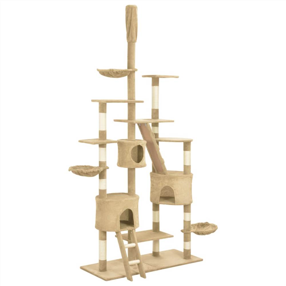 

Cat Tree with Sisal Scratching Posts Beige 255 cm