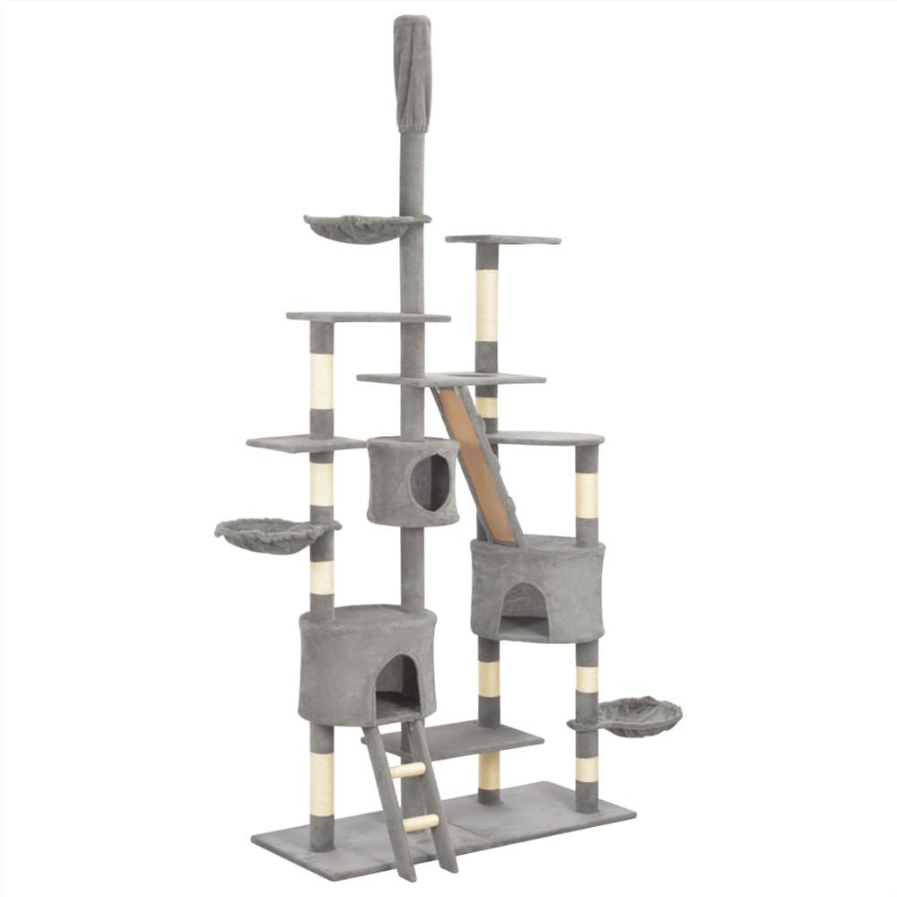 

Cat Tree with Sisal Scratching Posts Grey 255 cm