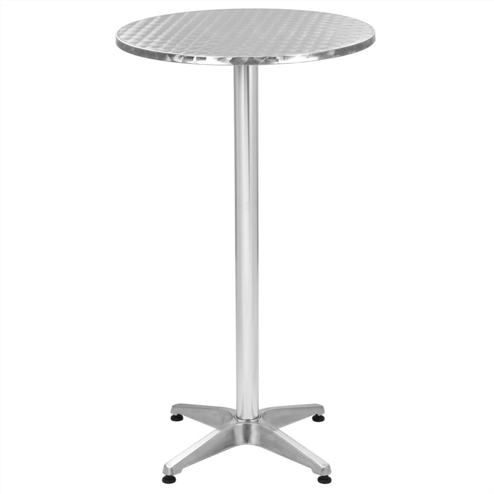 

Folding Garden Silver Table 60x(70-110) cm Aluminium