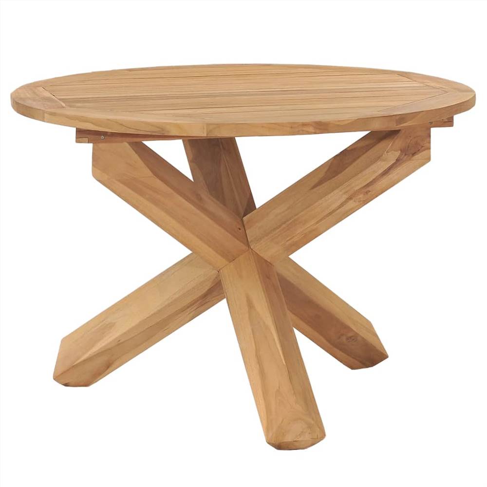 Garden Dining Table Ø110x75 cm Solid Teak Wood