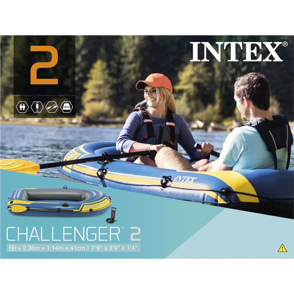 Intex Challenger 2 Set Inflatable Boat with Oars and Pump 68367NP