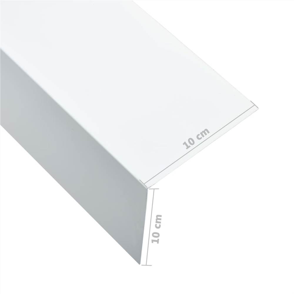 L-shape 90° Angle Sheets 5 pcs Aluminium White 170cm 100x100 mm
