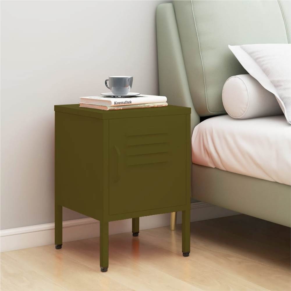 

Nightstand Olive Green 35x35x51 cm Steel