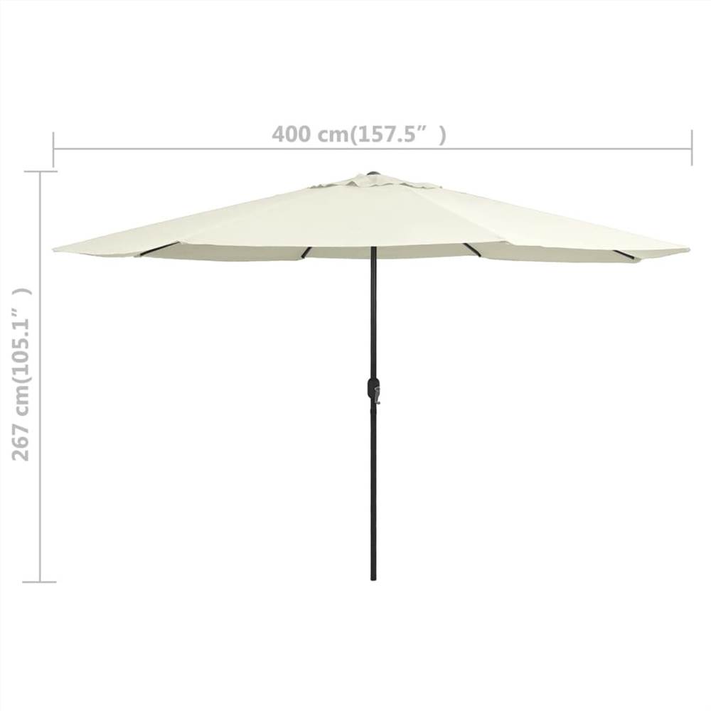 Outdoor Parasol with Metal Pole 400 cm Sand White