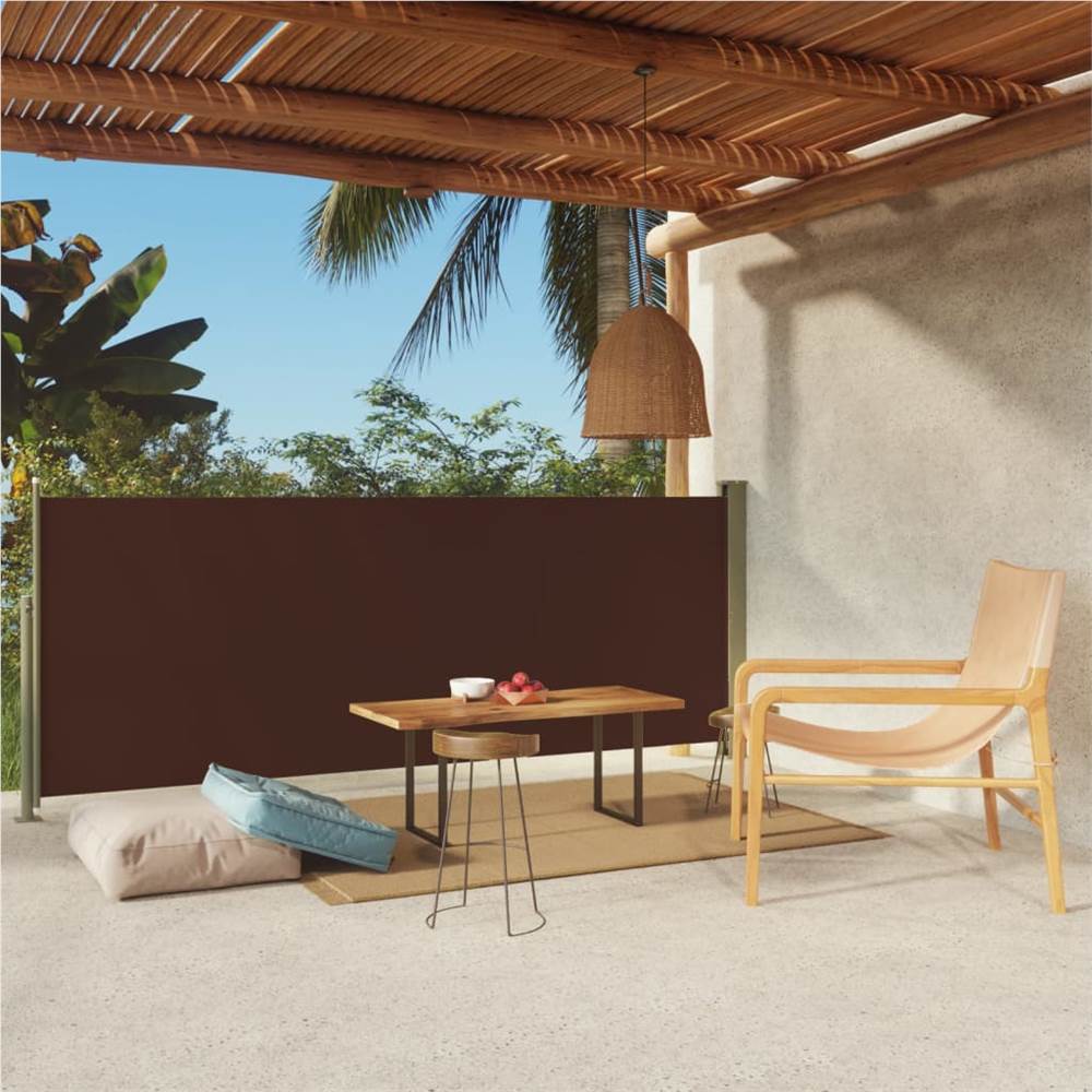 Patio Retractable Side Awning 117x300 cm Brown