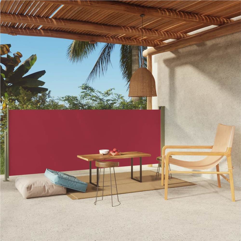 Patio Retractable Side Awning 117x300 cm Red