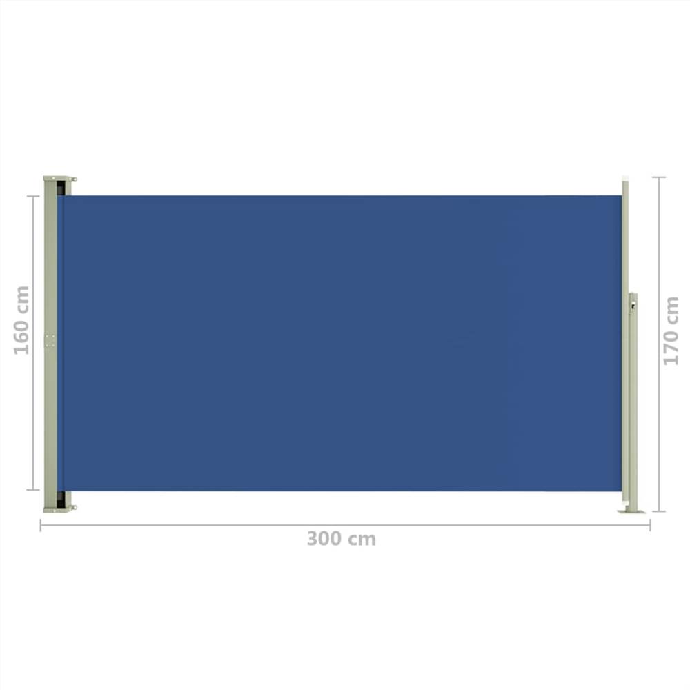 Patio Retractable Side Awning 170x300 cm Blue