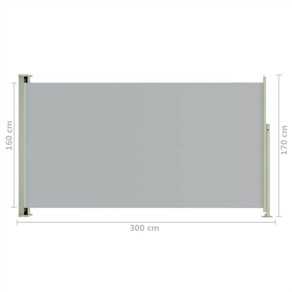 Patio Retractable Side Awning 170x300 cm Grey