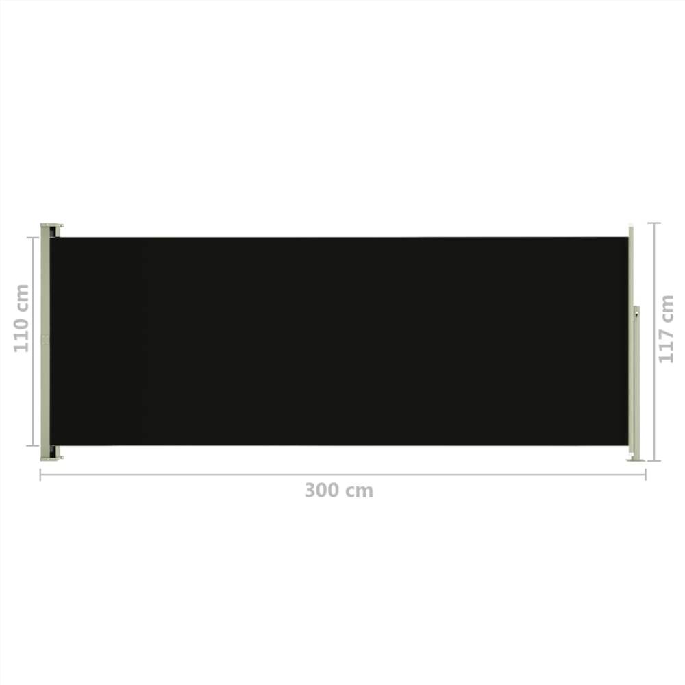Retractable Side Awning 117x300 cm Black