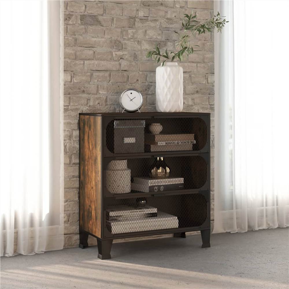 

Storage Cabinet Rustic Brown 72x36x82 cm Metal and MDF