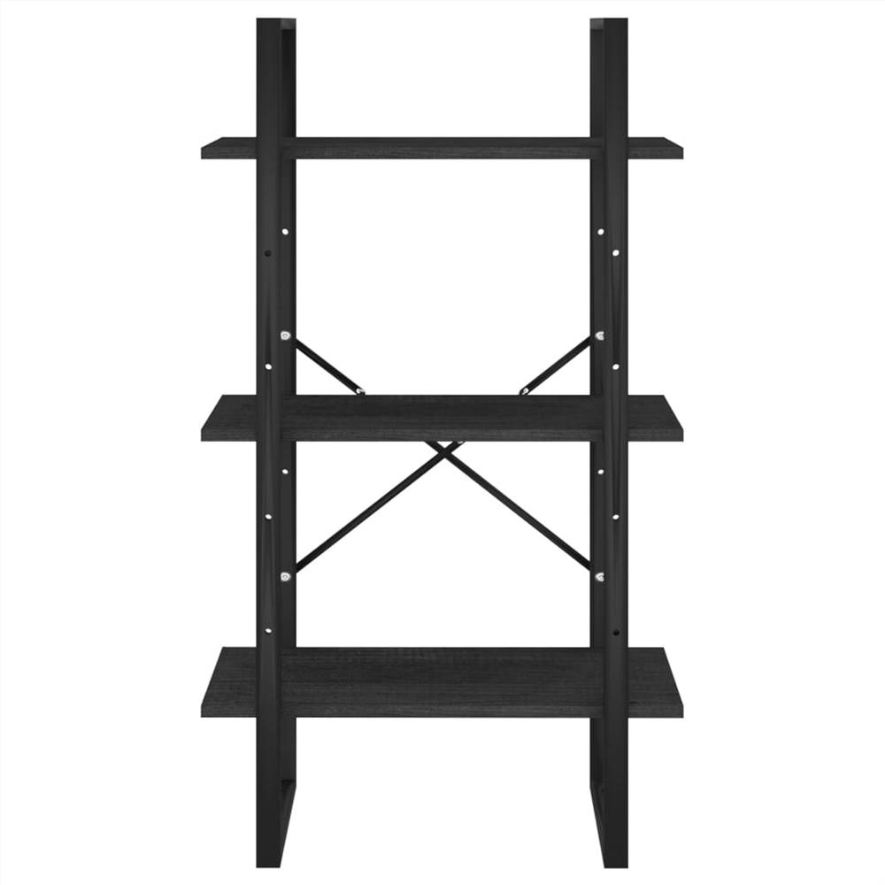 Storage Shelf Black 60x30x105 cm Solid Pine Wood