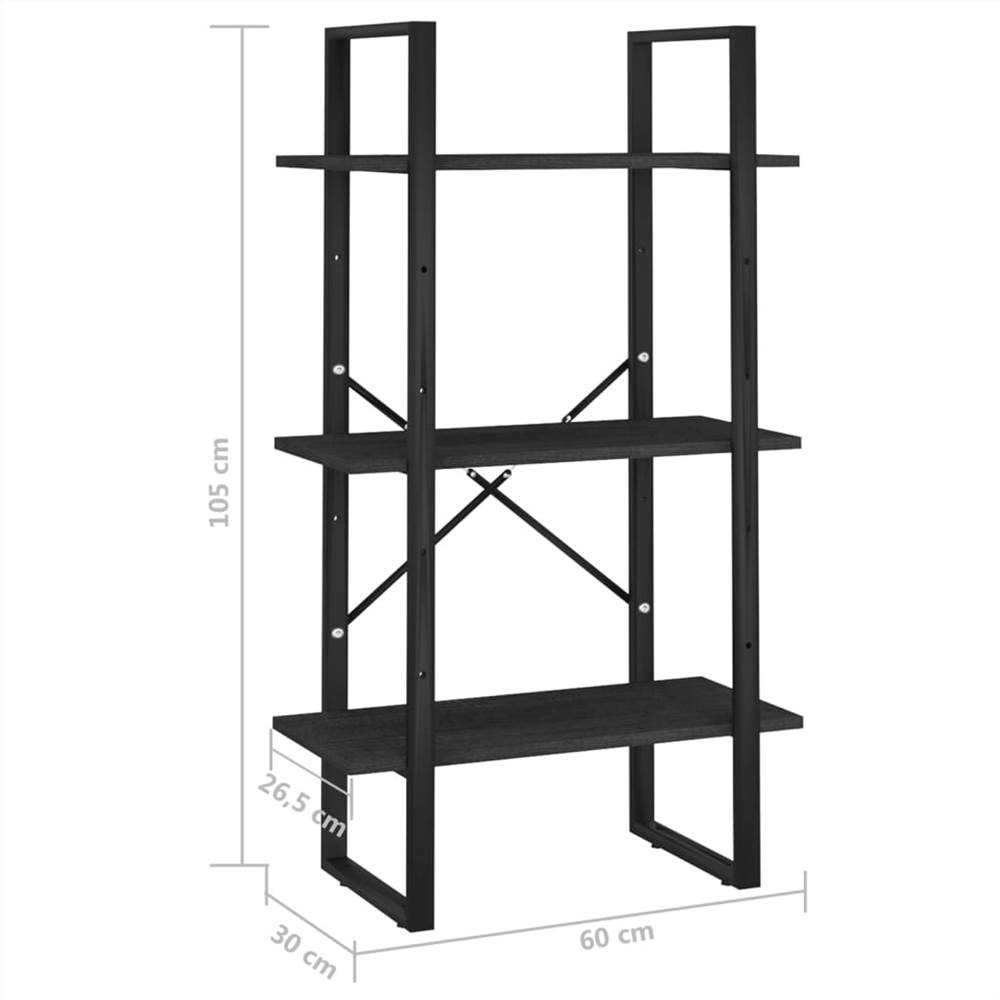 Storage Shelf Black 60x30x105 cm Solid Pine Wood