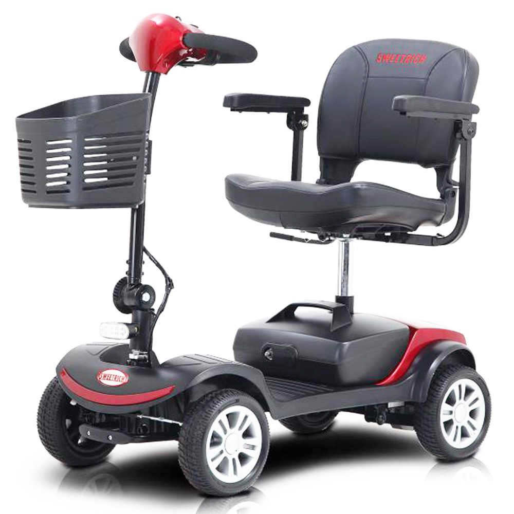 

Sweetrich 1000S 300W Folding 4 Wheels Electric Mobility Scooter for Elderly and Disabled - Red