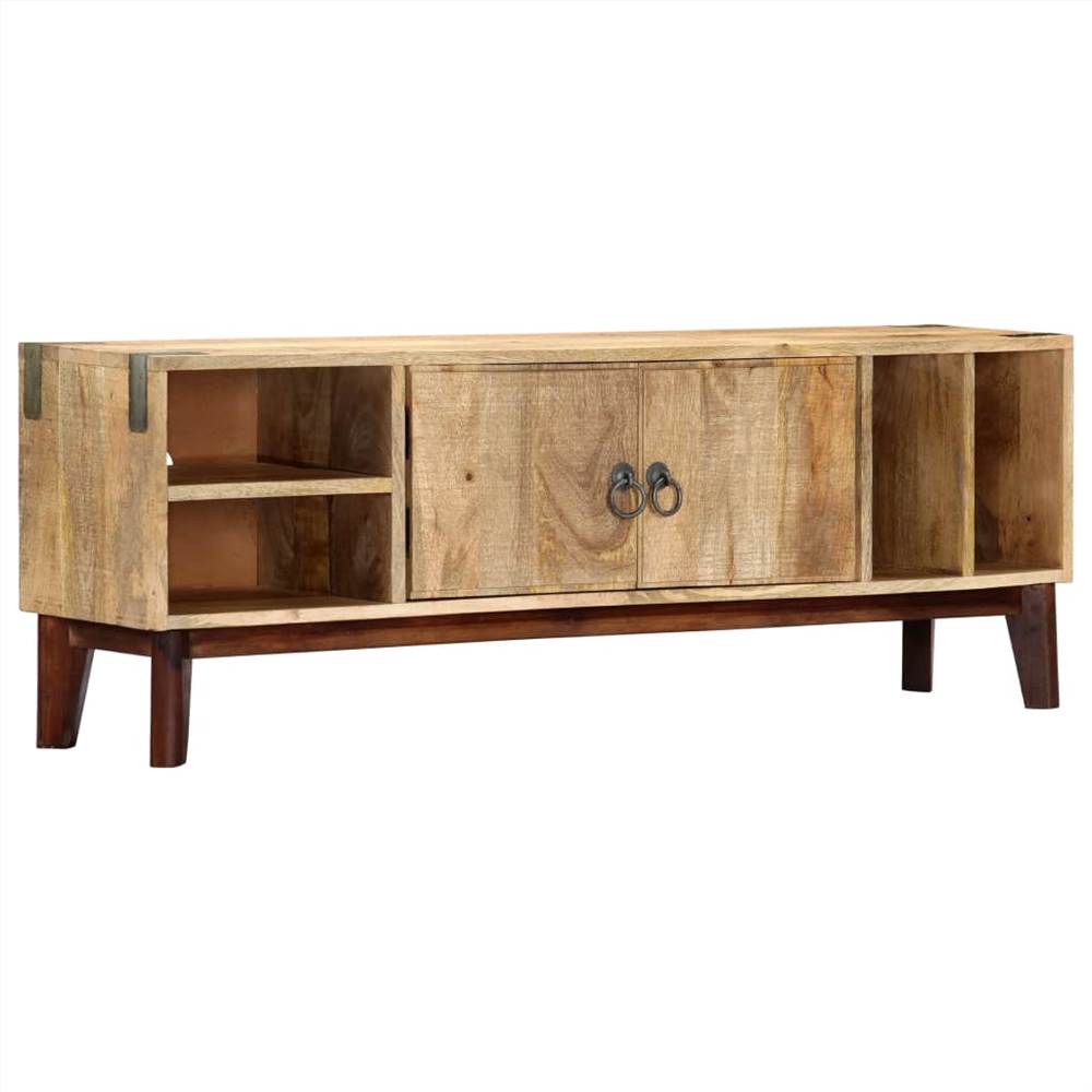 

TV Cabinet 130x30x46 cm Solid Rough Mango Wood