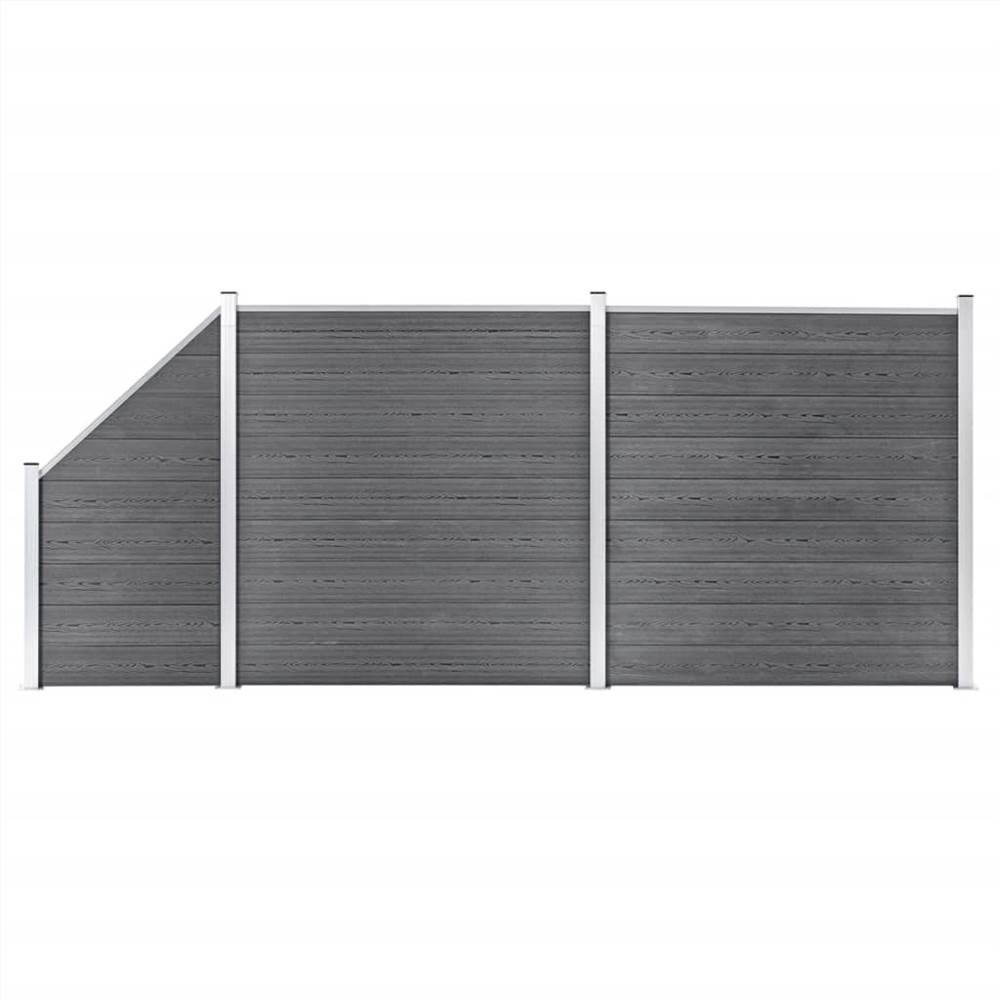 

WPC Fence Set 2 Square + 1 Slanted 446x186 cm Grey